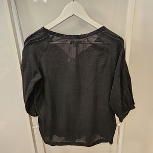 Black silk blouse
